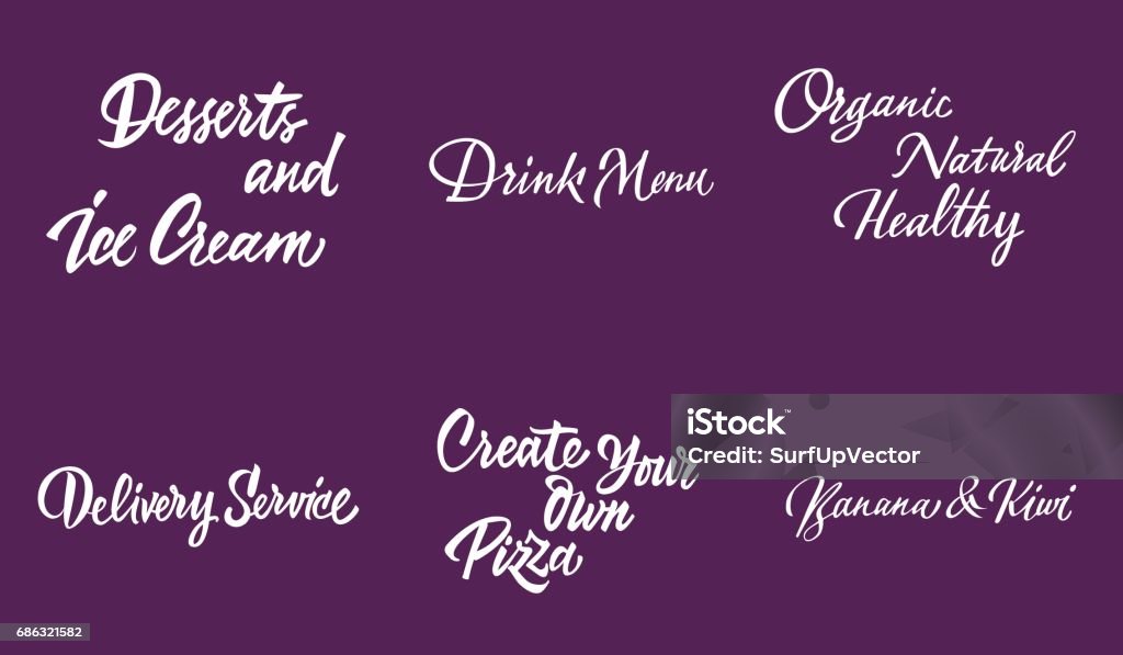 Menu Letters Design Menu Lettering Set Stock Illustration - Download Image Now - Banana ...