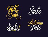 Four Fall Sale Letterings Set