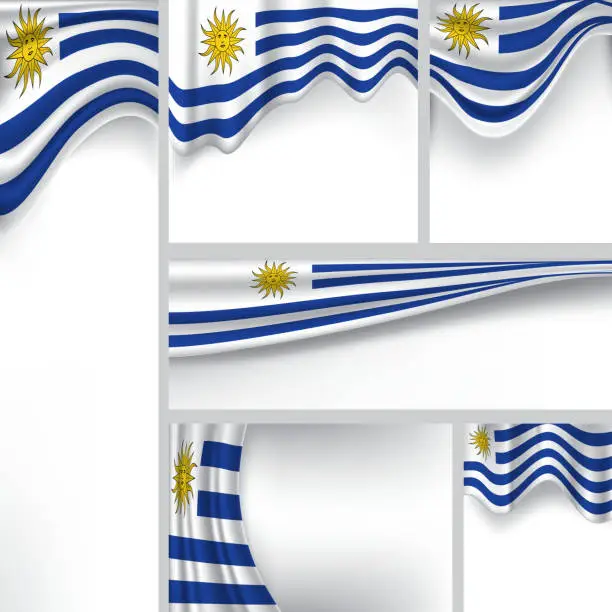 Vector illustration of Abstract Uruguay Flag, Uruguayan Colors (Vector Art)