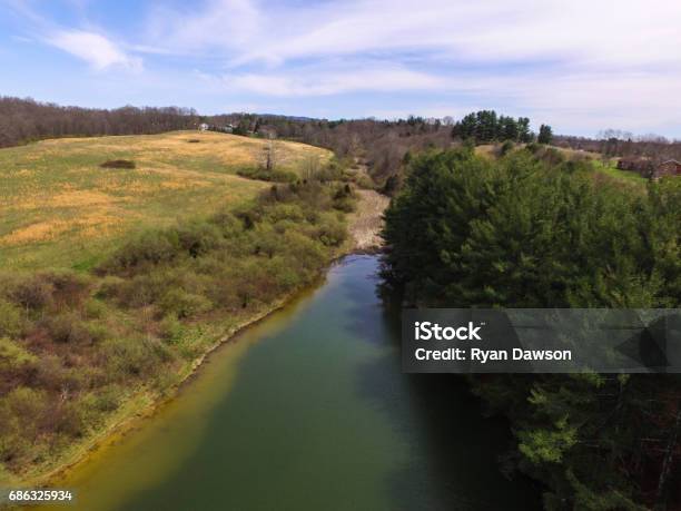 Pond Aerial Stock Photo - Download Image Now - Aerial View, Agricultural Field, Drone