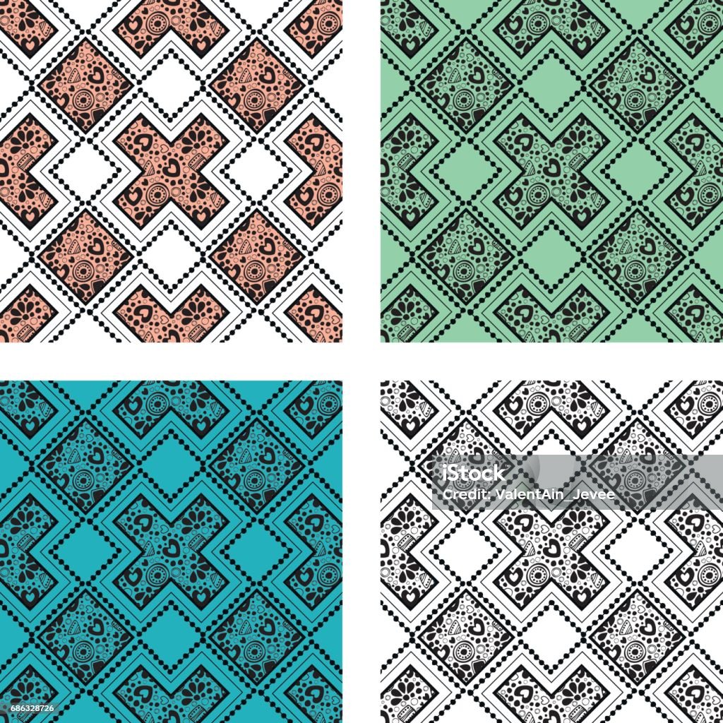 Edles Pattern Set Of Seamless Vector Decorative Hand Drawn Patterns Ethnic Endless ...