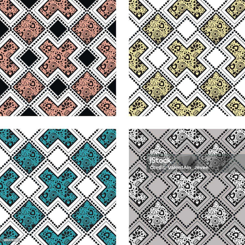 Edles Pattern Set Of Seamless Vector Decorative Hand Drawn Patterns Ethnic Endless ...