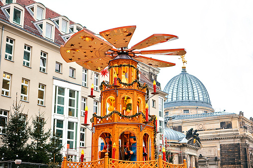 Christmas market. Dresden, Germany Celebrating Christmas in Europe