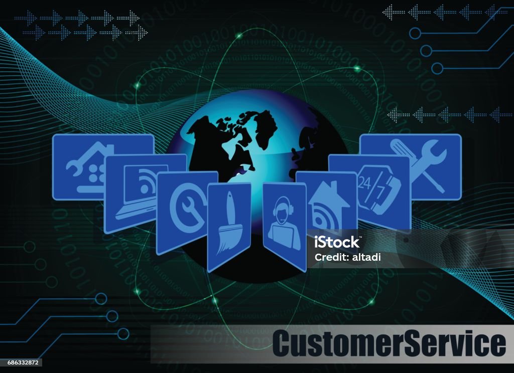Internet Vector Blue Dark Blue Internet Background Stock Illustration - Download Image Now ...