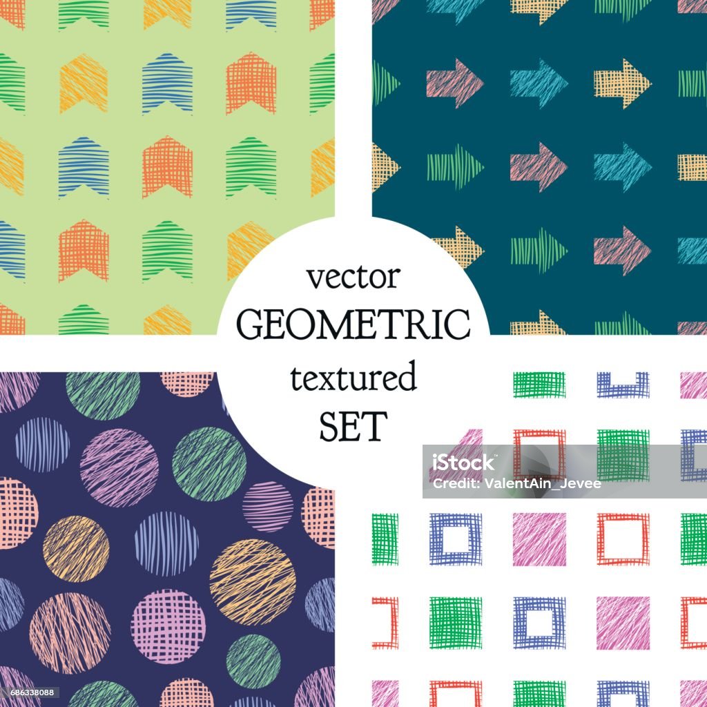 Figure Patterns Set Of Seamless Vector Geometrical Patterns With Different Geometric ...