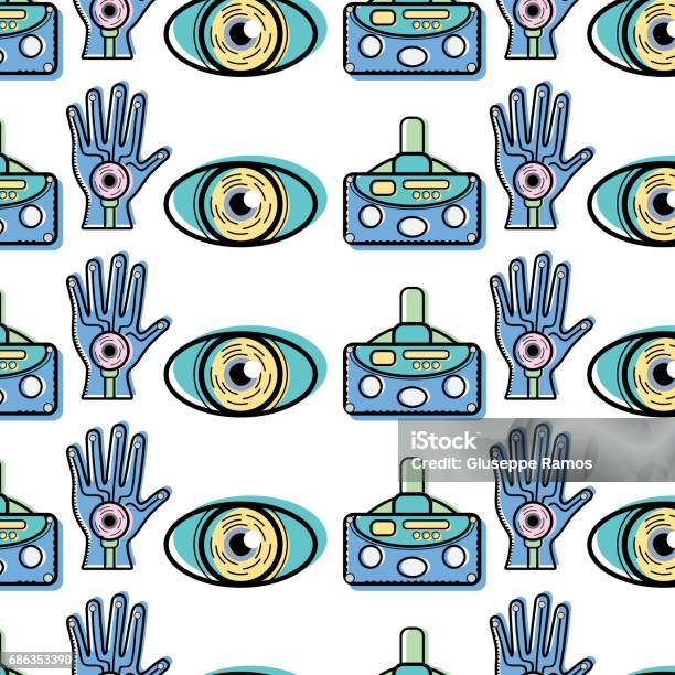 Virtual Background. Hand Virtual Hand And Visual Digital Game Experience Background Stock ...