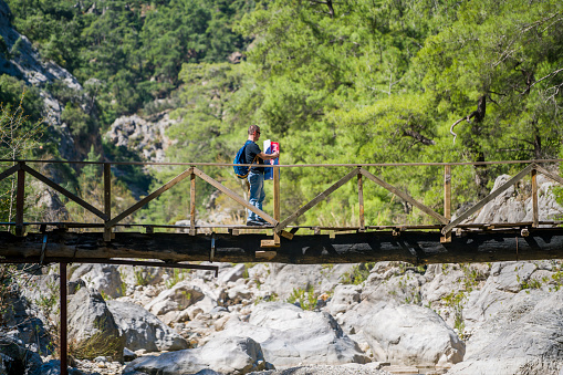 Navigating in mountainous terrain on the göğnük canyon in Antalya, Kemer.