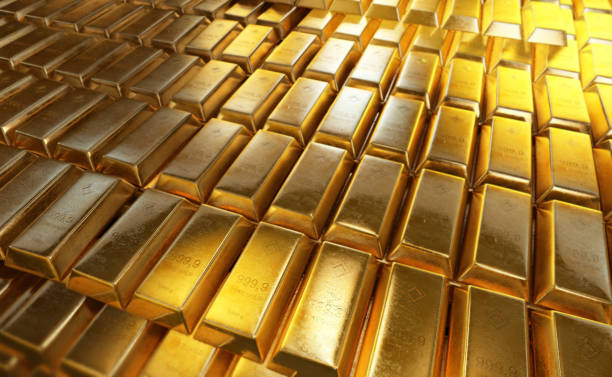 istock 3d illustration of stacked gold bars or bullion 686363672