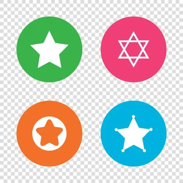 Vector illustration of Star of David icons. Symbol of Israel.