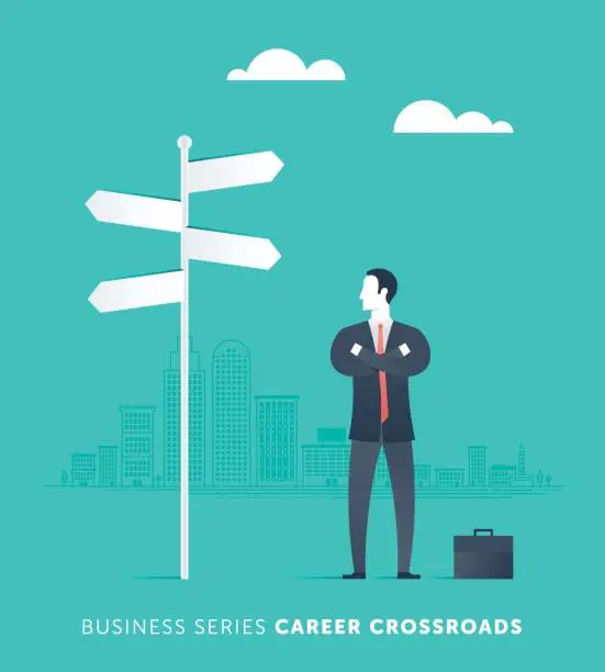 Vector illustration of A Career Crossroads