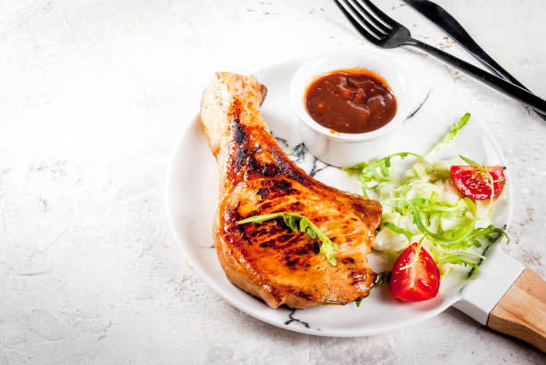 istock Grilled meat with salad and sauce 686376626