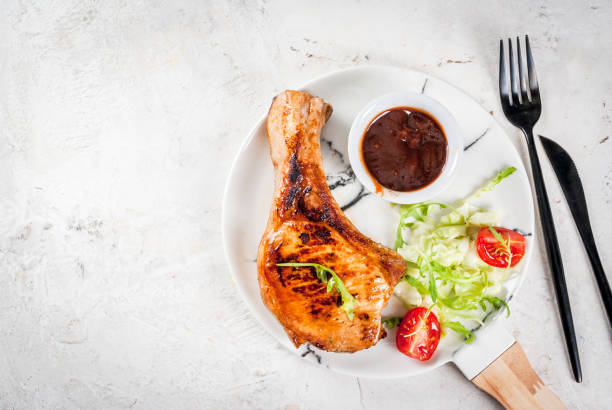 istock Grilled meat with salad and sauce 686376654