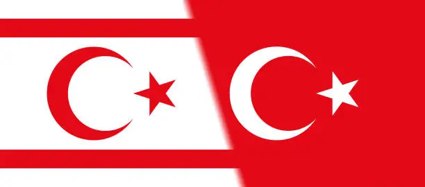 Photo of Northern Cyprus and Turkey flag together