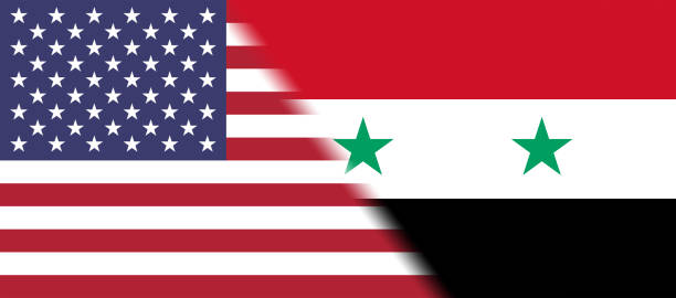 istock USA and Syria flag together 686383712
