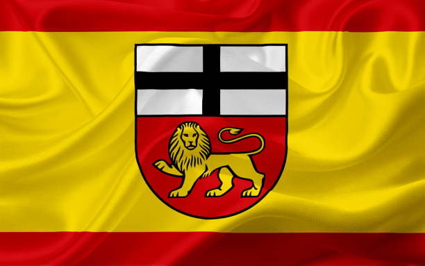 istock Waving flag of Bonn, Germany, with fabric texture 686383758