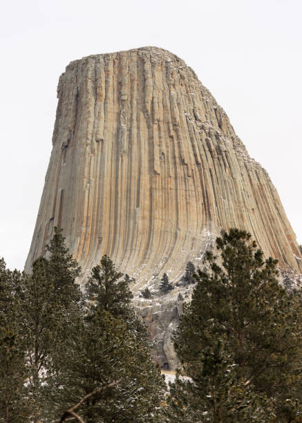 istock Devils Tower Wyoming Winter Snow Rock Butte 686383790