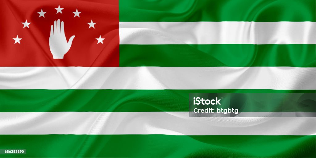 Wehende Flagge Von Abchasien Mit Stoff Stock Vektor Art und mehr Bilder ...