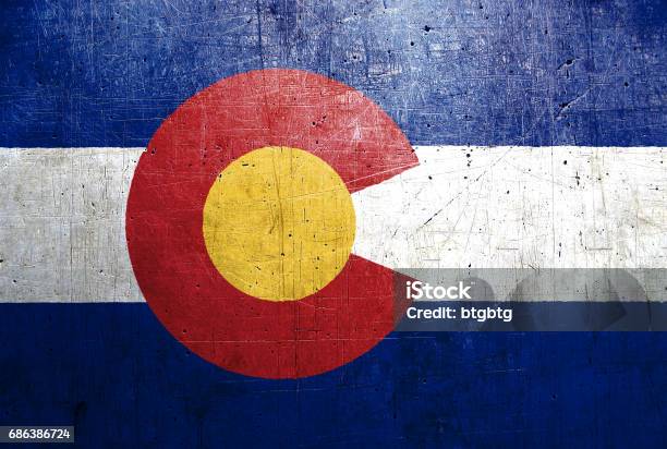 Flag Of Colorado Usa With An Old Vintage Metal Texture Stock Illustration - Download Image Now