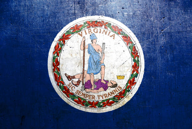 istock Flag of Virginia, USA with an old, vintage metal texture 686386830