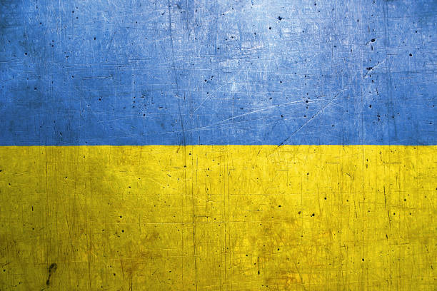 istock Flag of Ukraine with an old, vintage metal texture 686386866