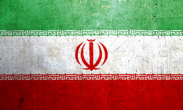 istock Flag of Iran with an old, vintage metal texture 686386956