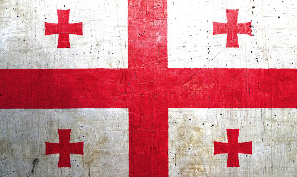istock Flag of Georgia with an old, vintage metal texture 686386994