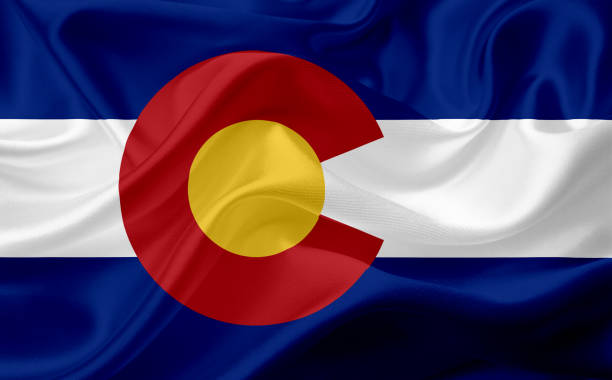 istock Flag of Colorado, USA with waving fabric texture 686387176