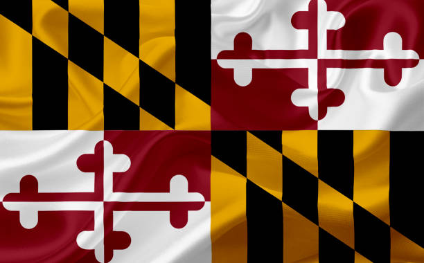 istock Flag of Maryland, USA with waving fabric texture 686387214