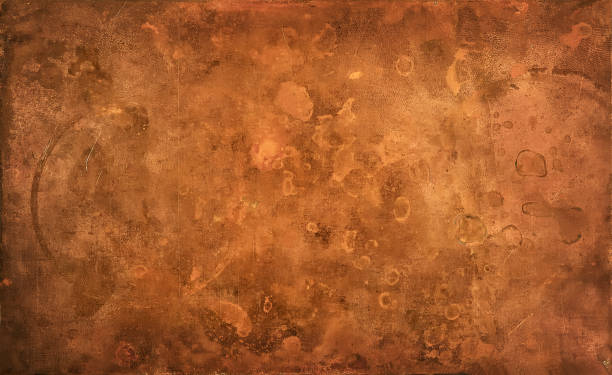 fondo de cobre desmeteorológico - metal rusty textured textured effect fotografías e imágenes de stock