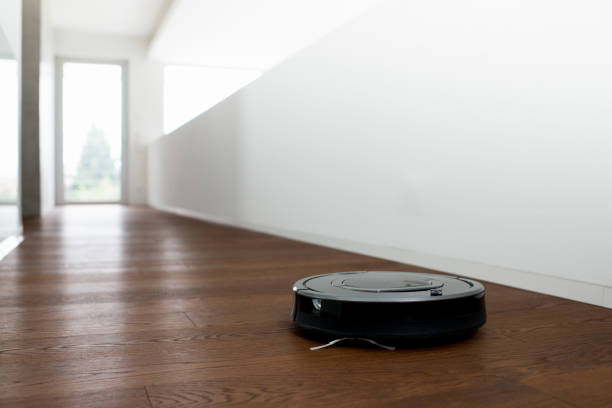 istock Robot Vacuum Cleaner Smart Home Corridor 686392272
