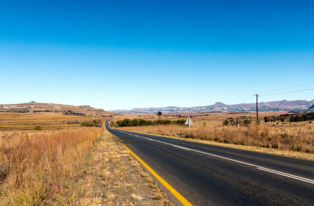 istock Empty Rural Asphalt Road Running Through Dry Winter Landscape 686392718