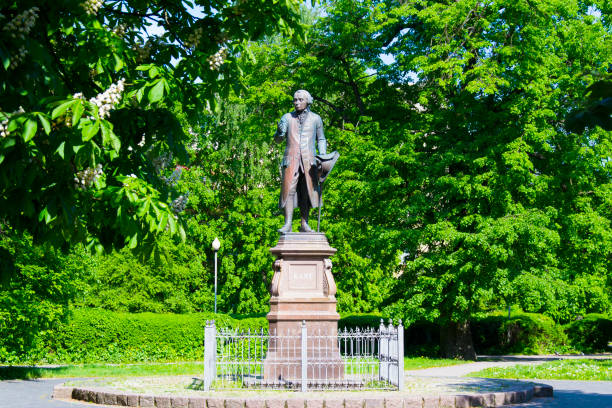 monument to the most famous resident of Konigsberg, the German philosopher Immanuel Kant RUSSIA, KALININGRAD, MAY 20, 2017: A monument to the most famous resident of Konigsberg, the German philosopher Immanuel Kant immanuel stock pictures, royalty-free photos & images