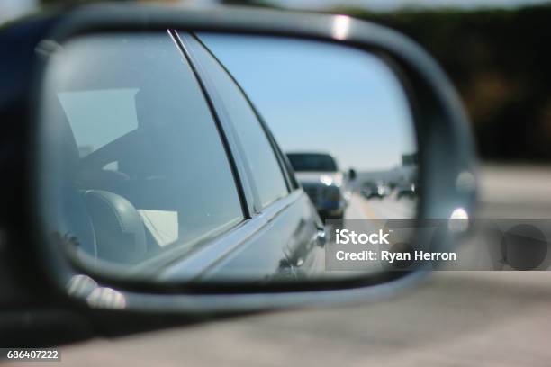 Blurry Cars On Freeway Stock Photo - Download Image Now - Car, Mirror - Object, Side View