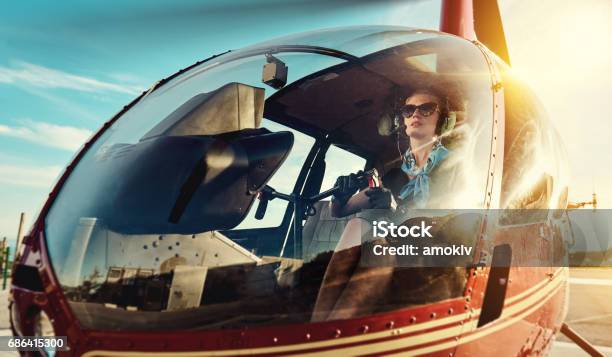 Pilot Stock Photo - Download Image Now - Helicopter Pilot, Pilot, Females