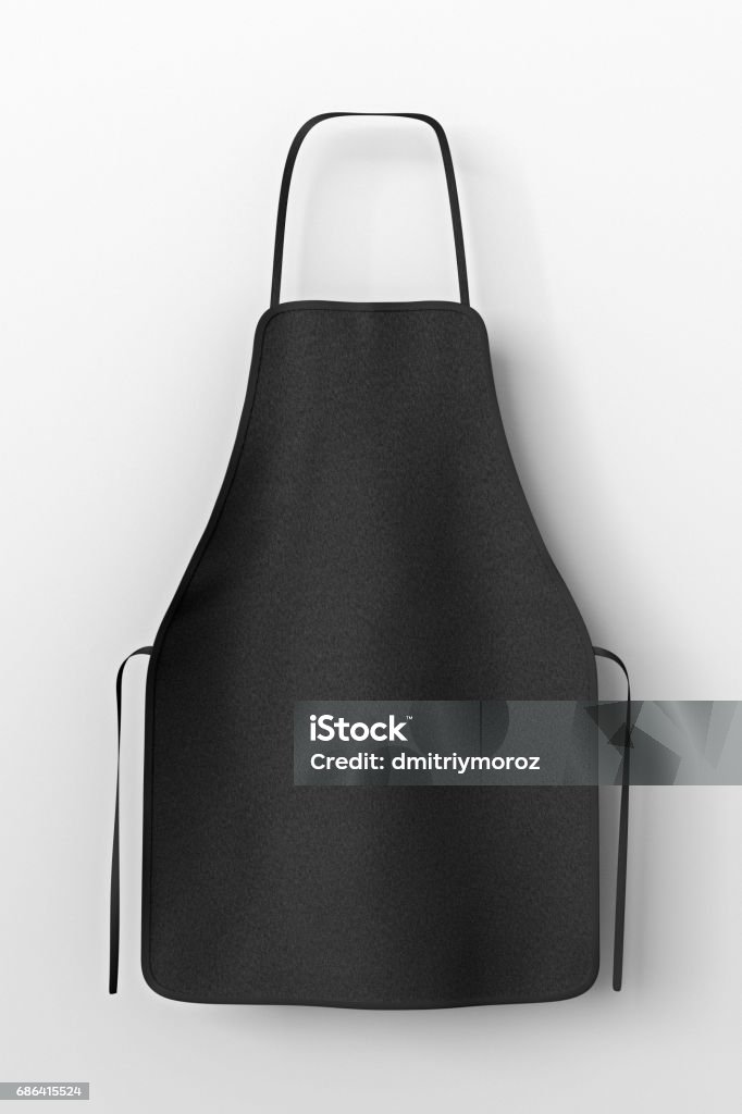 Blank apron isolated Blank black apron isolated on white background with clipping path. 3d illustration. Apron Stock Photo
