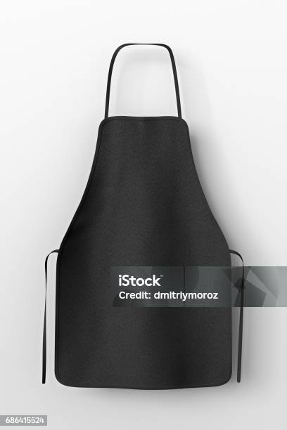 Blank Apron Isolated Stock Photo - Download Image Now - Apron, Black Color, Restaurant