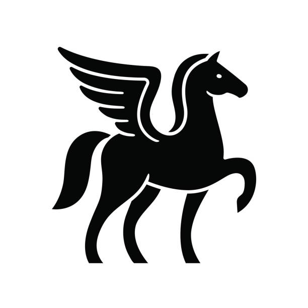 ilustrações de stock, clip art, desenhos animados e ícones de pegasus - pegasus horse symbol mythology