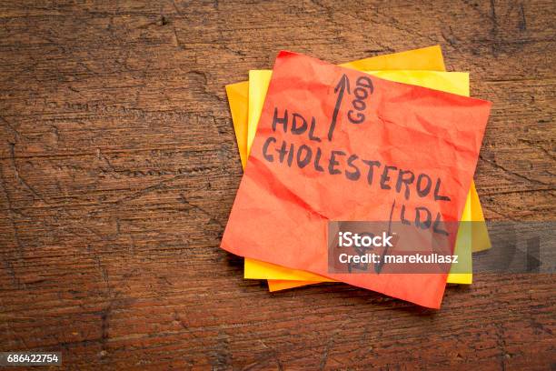 Hdl And Ldl Cholesterol Concept Stock Photo - Download Image Now - High Density Lipoprotein, Adhesive Note, Cholesterol