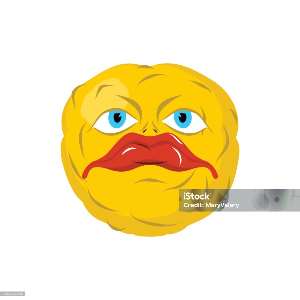 Émoticône Triste Emoji Fou Émotion Douloureuse Tête De Boule Jaune ...