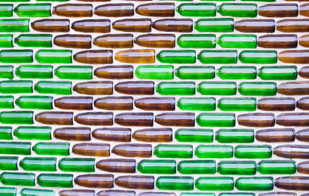 istock bottles of glass wall background 686451770