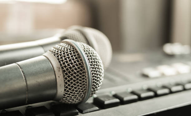 istock close up microphone on the sound mixer 686455174