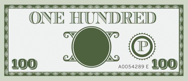 One hundred money bill image. With space to add your text One hundred money bill image. With space to add your text tax borders stock illustrations