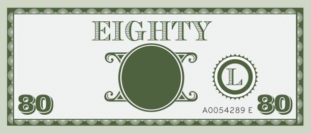 Eighty money bill image. With space to add your text Eighty money bill image. With space to add your text tax borders stock illustrations