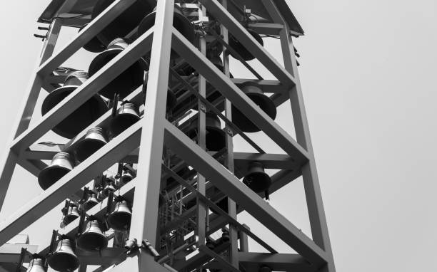 istock Tower with big metal bells in the park 686461662