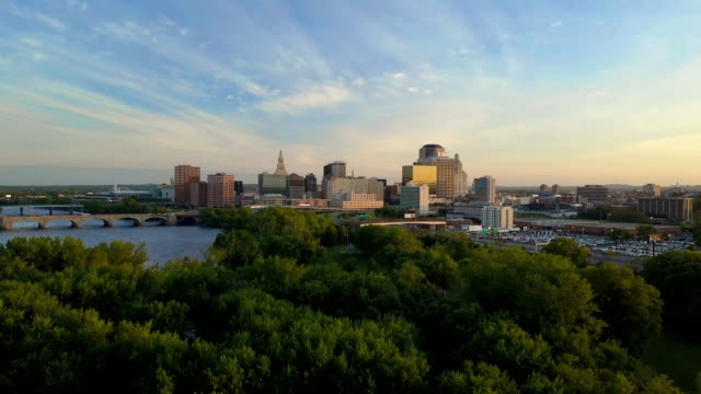 Aerial view of Hartford, CT skyline