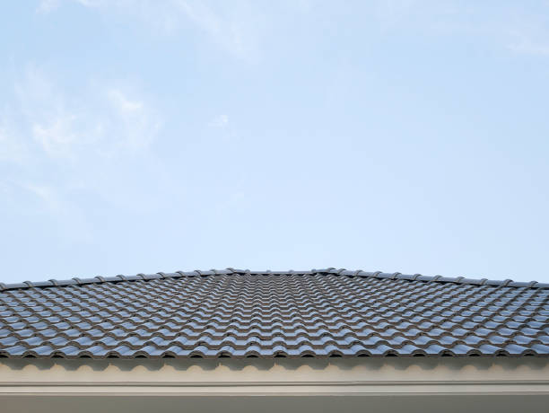 istock blue sky and blue roof house 686474572