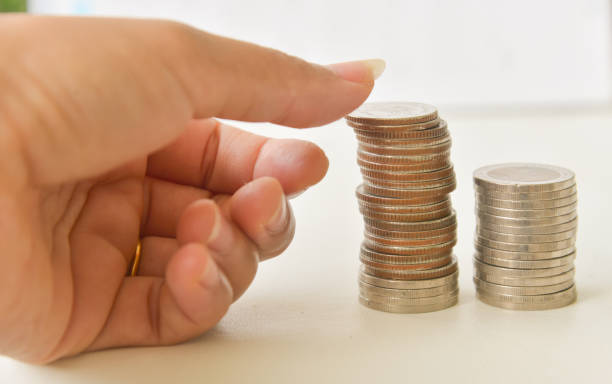 istock Coin on white in save money concept. 686481914