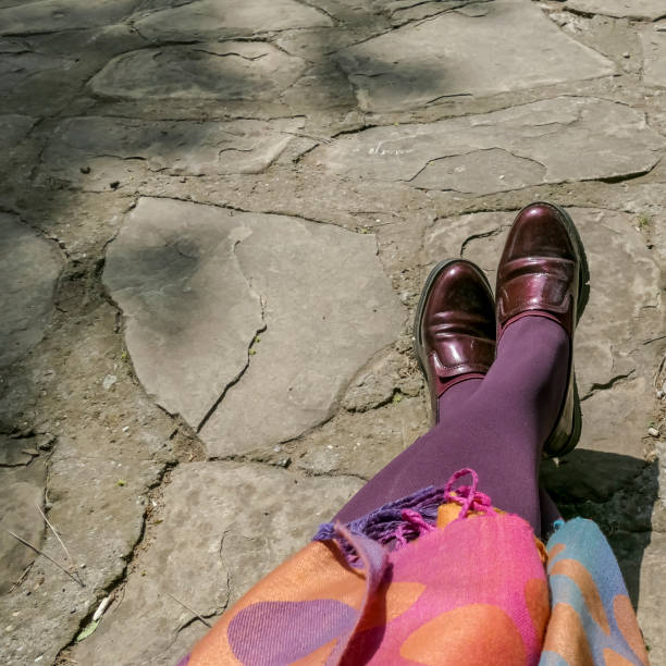 istock Woman feet with colorful socks 686485638