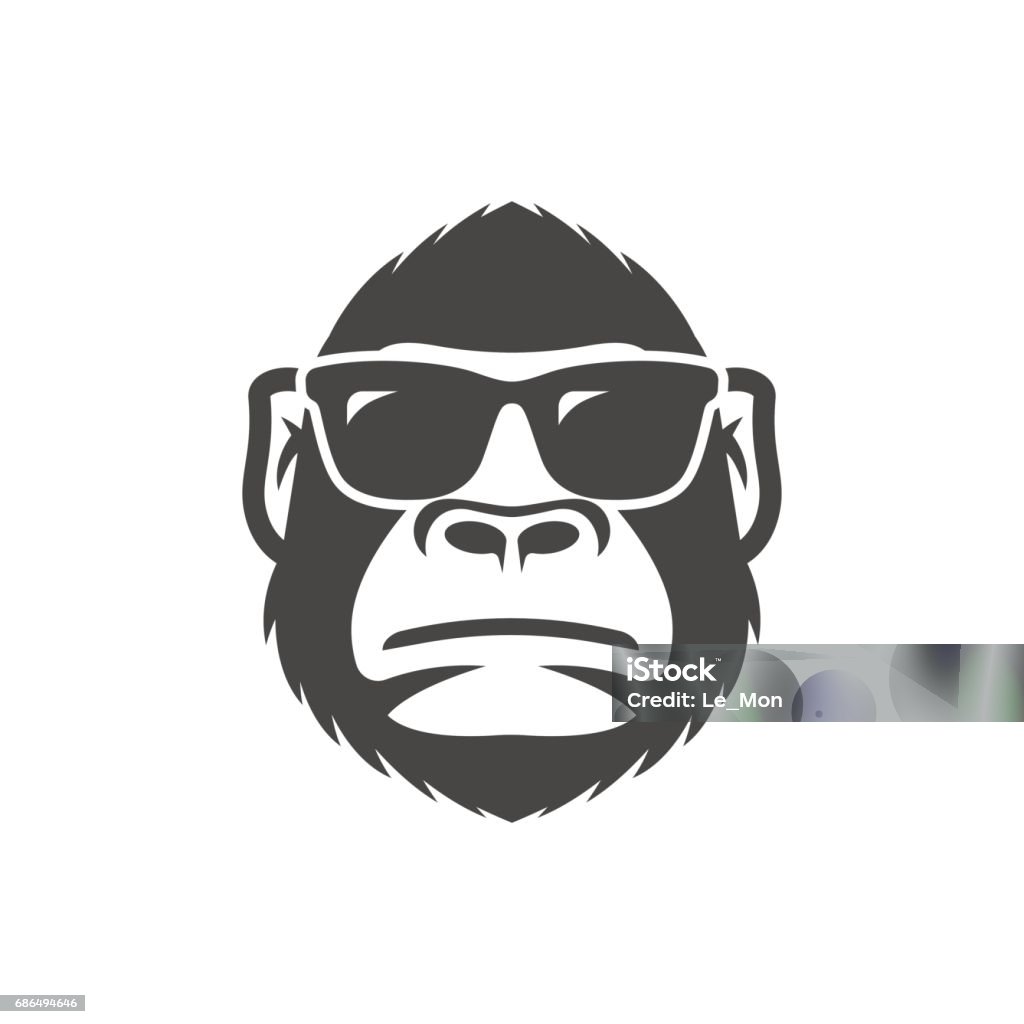 Singe avec la mascotte de lunettes de soleil - clipart vectoriel de Singe libre de droits