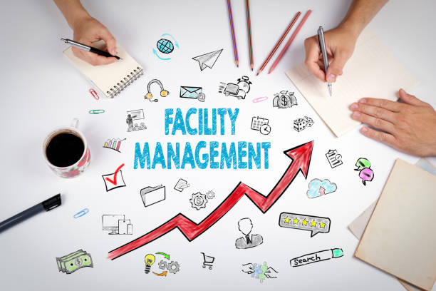 istock Facility Management Concept. The meeting at the white office table 686495202
